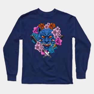 Japanese Animal - Blue Wolf Long Sleeve T-Shirt